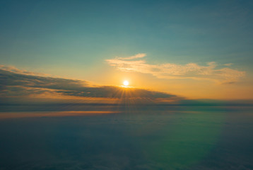 •	sea of clouds in the morning sun, at the top of Emei Mountain in Sichuan Province, China