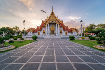 Naklejka premium the first grade royal monastery, Wat Benchamabophit Dusitvanaram Rajawarawiharn, Bangkok, Thailand