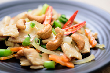 Thai food, Fried chicken with cashew nut