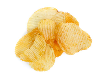 Potato chips isolated on white