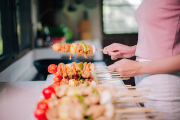 BBQ party at home with family