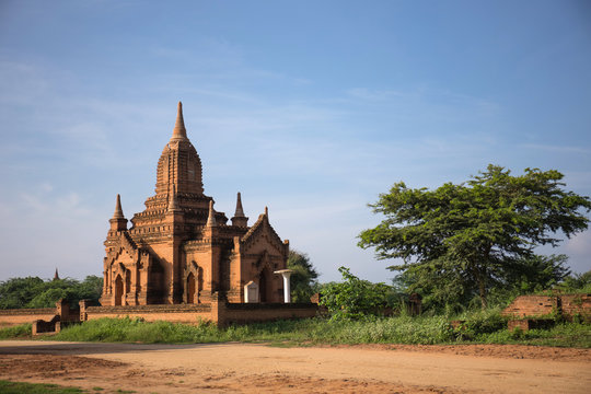 Beautiful landscape of ancient pagoda and temple in Bagan archaeological site