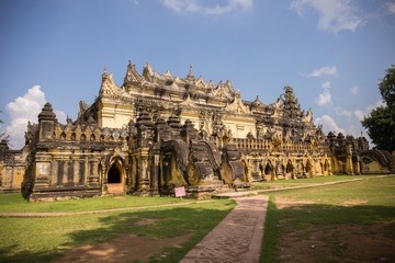 Fototapeta premium View of Mahar Aung Mye Bon San Monastery, Inn Wa, Myanmar