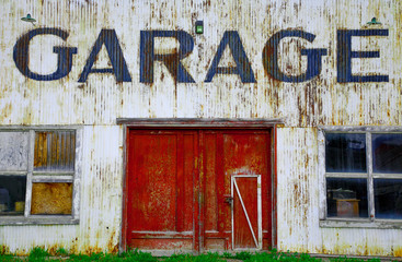 Old garage near Jackson Hole, Wyoming