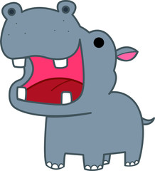 動物のイラスト-カバ