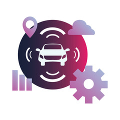 autonomous smart car icon vector ilustration