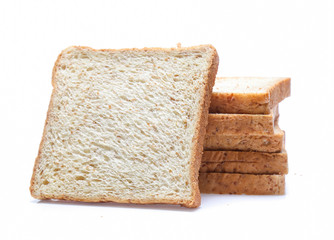 sliced bread isolated on white background