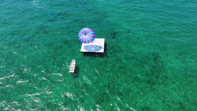 Sunny Day Parasailing at Lucaya Beach Strip, Freeport, Bahamas