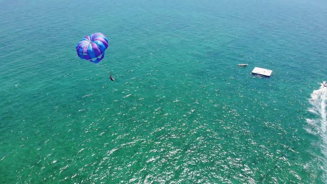 Sunny Day Parasailing at Lucaya Beach Strip, Freeport, Bahamas
