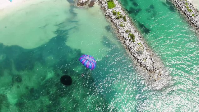 Sunny Day Parasailing at Lucaya Beach Strip, Freeport, Bahamas