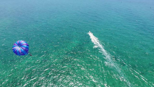 Sunny Day Parasailing at Lucaya Beach Strip, Freeport, Bahamas