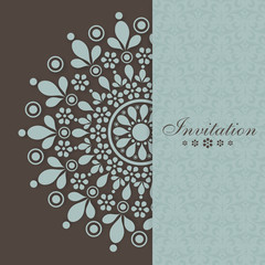 Invitation card design with floral decoration.