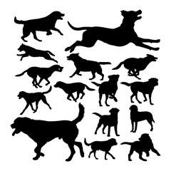 Labrador dog animal silhouettes. Good use for symbol, logo, web icon, mascot, sign, or any design you want.