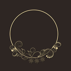Concept of floral design decorated frame.