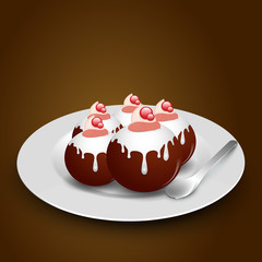 Sweet balls with spoon.