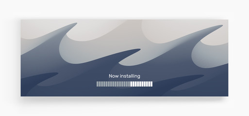 Loading process screen. Installing app or software. Progress loading bar. Abstract background with color gradients. 3d vector Illustration.