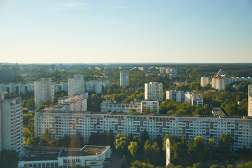 Fototapeta na wymiar Summer day panorama of Minsk, Belarus