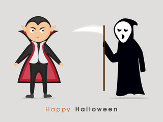 Scary two vampire for Halloween party celebration.