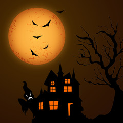 Halloween celebration with night scene.