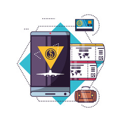 Isolated travel icon set design