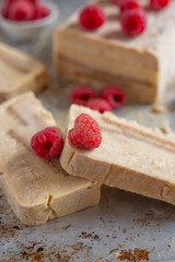 home made ice cream semifreddo with chocolate