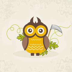 Concept of Halloween party celebration with owl.