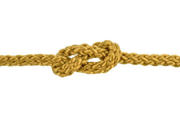 Twine rope or Jute Rope with Knot isolated on White Background