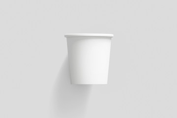 Takeaway Coffee or Tea Paper Cup with label Mock up isolated on light grey background.Realistic photo.3D rendering