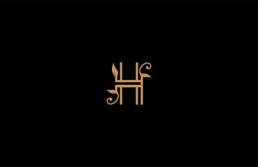 H letter linear shape luxury flourishes ornament logotype