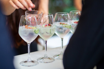 glasses of coctails