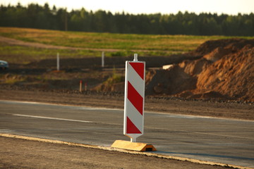 Construction of the road of modern concrete high-speed highway.