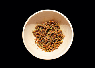 Cup with dried flowers