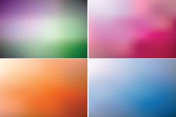Naklejka premium Collection of blurred backgrounds. Vector defocus texture. Multi-color abstract surface