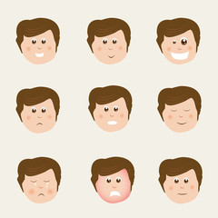 Set of different facial expressions.