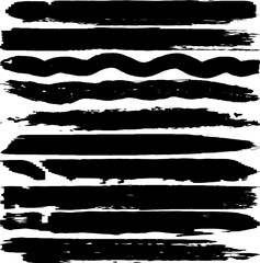 Vector grunge brush black isolated on white background.