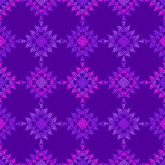 Fototapeta na wymiar Ethnic boho seamless pattern. Lace. Embroidery on fabric. Patchwork texture. Weaving. Traditional ornament. Tribal pattern. Folk motif. Can be used for wallpaper, textile, wrapping, web.