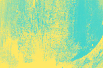 blue yellow paint background texture with grunge brush strokes