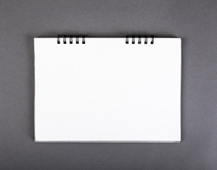 Open notebook with blank pages