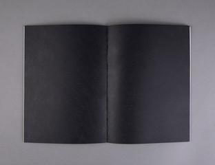 Open notebook with blank pages