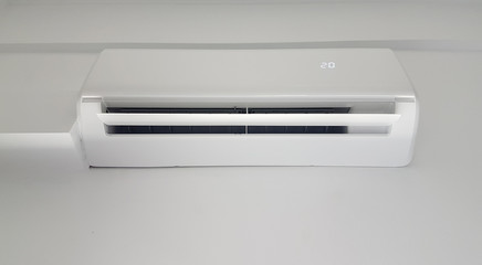 air conditioner inside room in function white in white wall