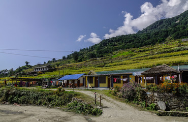 Fototapeta na wymiar Mountain village in Pokhara, Nepal