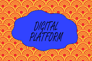 Handwriting text writing Digital Platform. Conceptual photo marketing campaign or branding new product service Abstract seamless repeat design half circles peeping out from each other