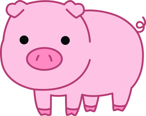 動物のイラスト-豚