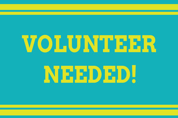 Word writing text Volunteer Needed. Business photo showcasing need work for organization without being paid Seamless horizontal lines background drawing lines. Up and down stripes