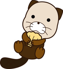動物のイラスト-ラッコ