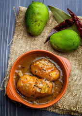 Raw mango chutney made of semi ripe mangos with sweet and tangy taste known for its  heat resistant properties to fight against the intense indian summer heat