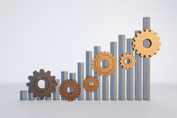 Financial wealth cooperation and accumulation, economic improvement, histograms and gears