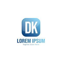 Initial DK logo template with modern frame. Minimalist DK letter logo vector illustration