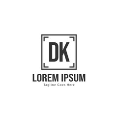 Fototapeta premium Initial DK logo template with modern frame. Minimalist DK letter logo vector illustration