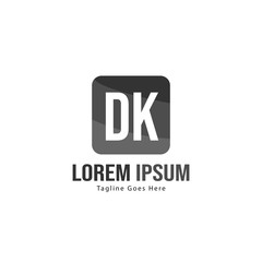 Initial DK logo template with modern frame. Minimalist DK letter logo vector illustration